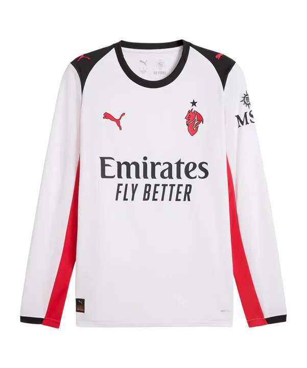 puma ac milan replica långärmad bortatröja vit f02