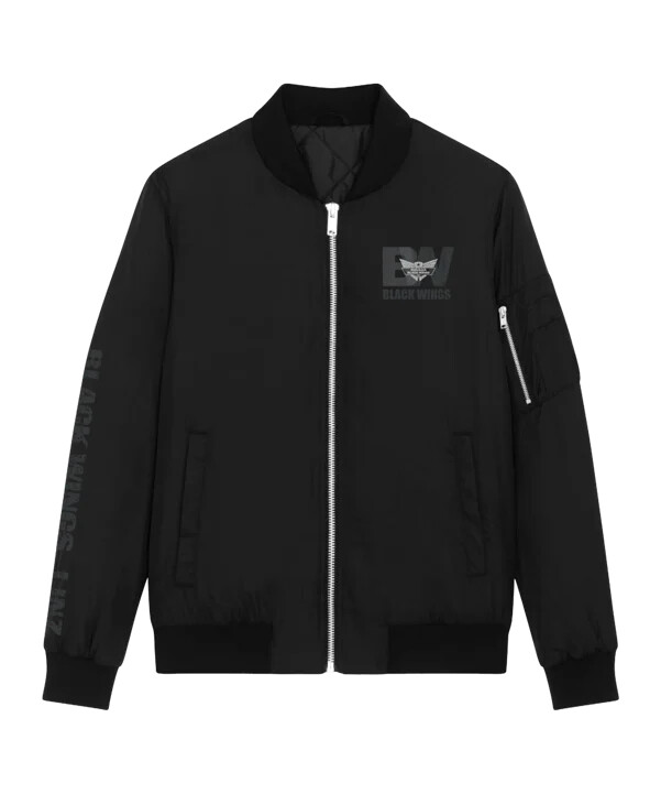 black wings klassisk bomberjacka svart