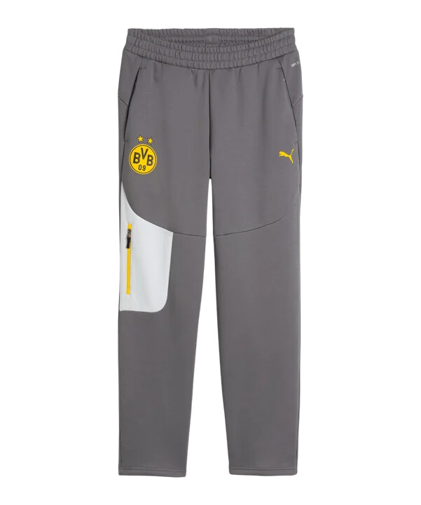 puma borussia dortmund pumatech joggingbyxor grå f21