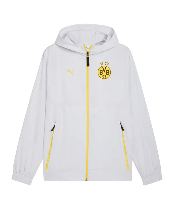 puma borussia dortmund pumatech vävd jacka grå f18