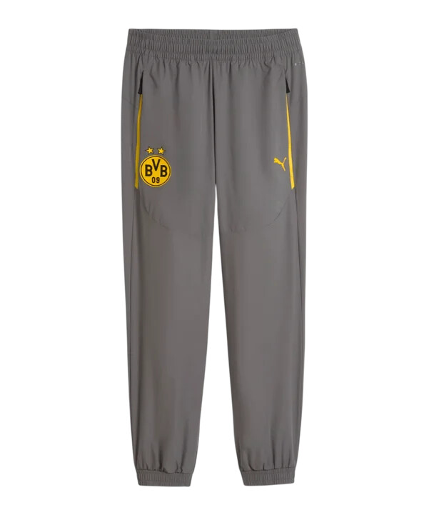 puma borussia dortmund pumatech woven pants grå f21