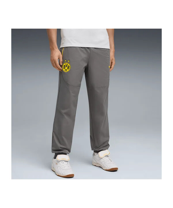 puma borussia dortmund pumatech woven pants grå f21