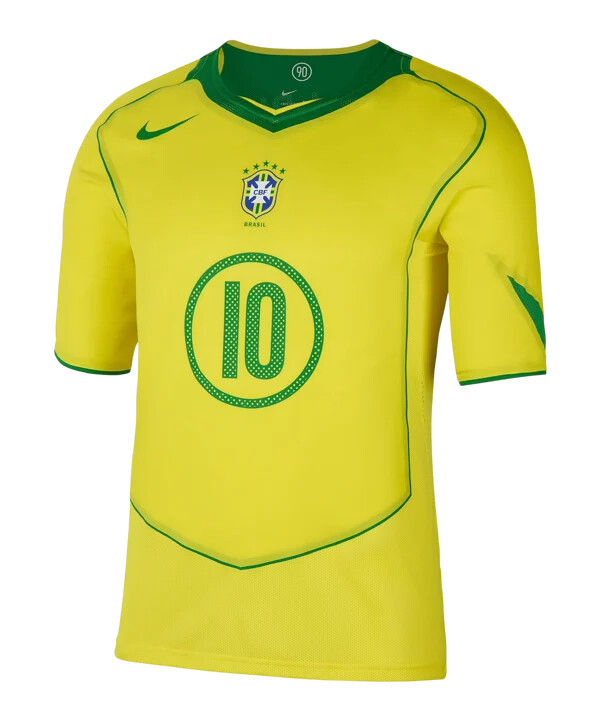 nike brasilien reissue 2004 ronaldinho 10 tröja gul f731