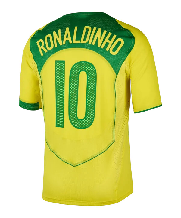 nike brasilien reissue 2004 ronaldinho 10 tröja gul f731