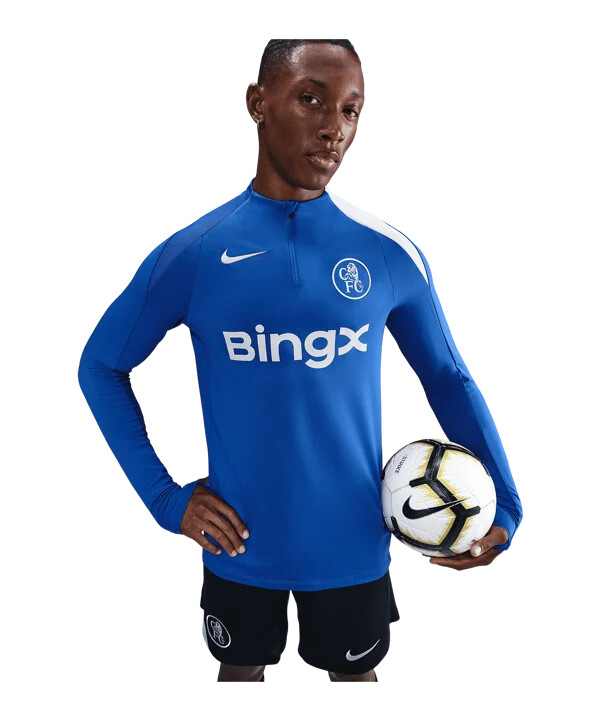 nike fc chelsea london drill top sweatshirt blå f481