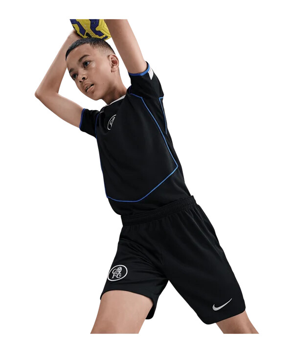 nike fc chelsea london shorts 3e 20252026 barn svart f010