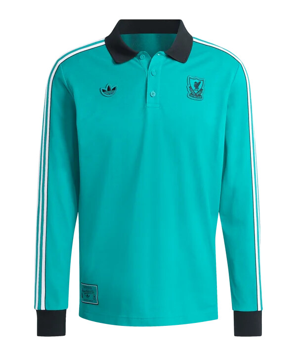 adidas fc liverpool icon långärmad piké grön