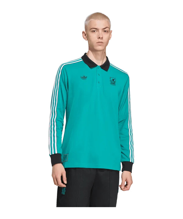 adidas fc liverpool icon långärmad piké grön