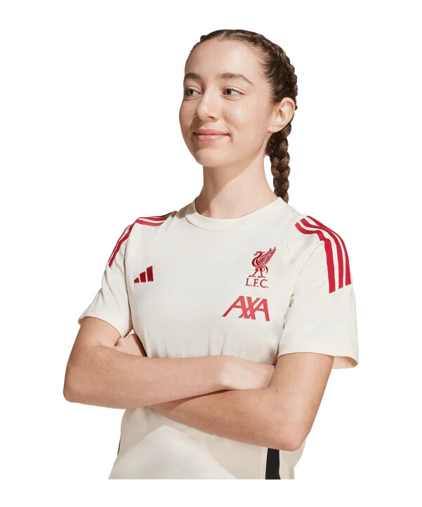 adidas fc liverpool tiro bomull t-shirt barn vit