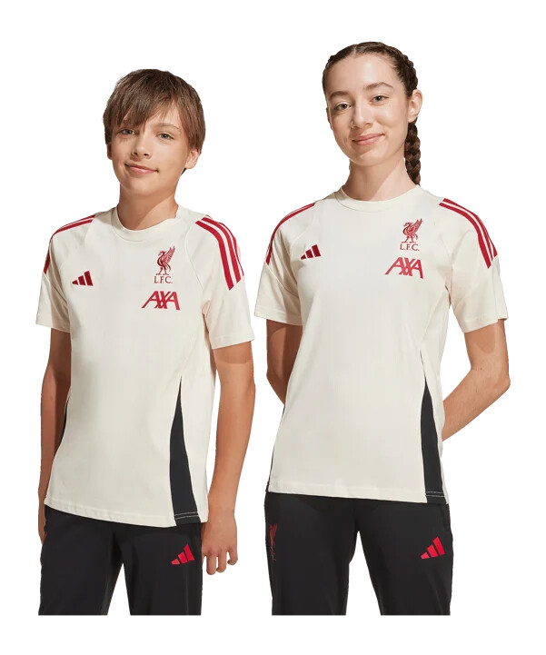 adidas fc liverpool tiro bomull t-shirt barn vit