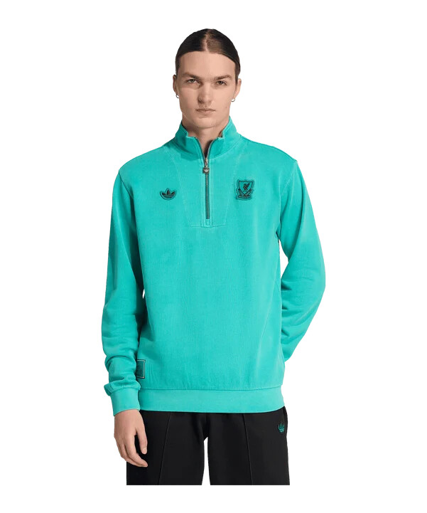 adidas fc liverpool icon half zip sweatshirt grön