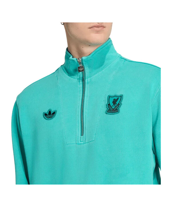 adidas fc liverpool icon half zip sweatshirt grön