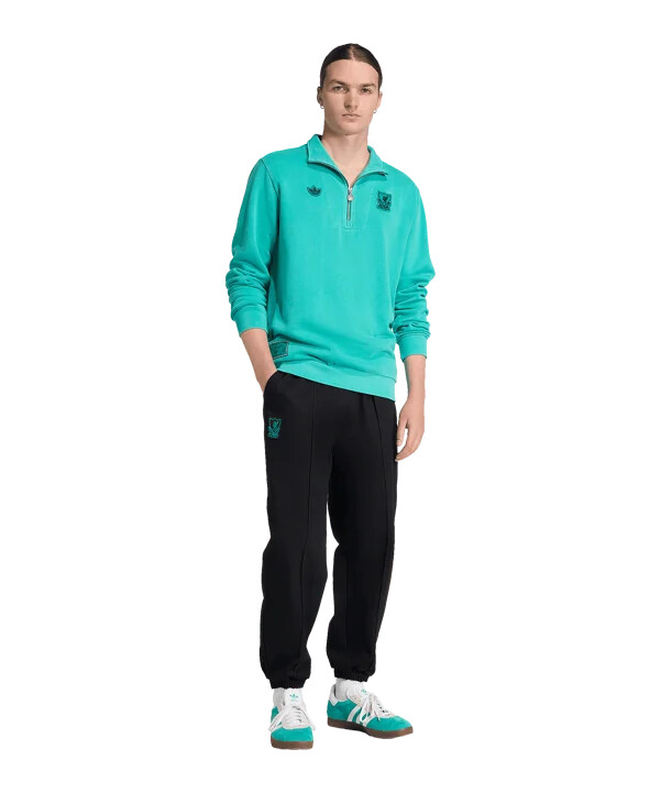 adidas fc liverpool icon half zip sweatshirt grön