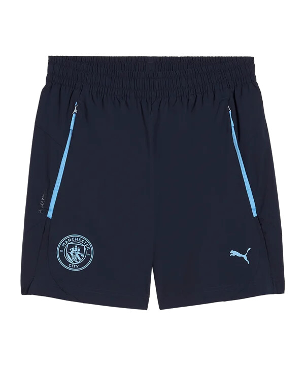 puma manchester city pumatech relaxed woven shorts blå f06