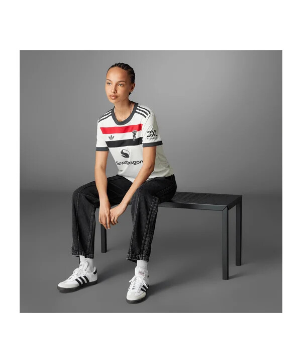 adidas originals manchester united 3e lagströja 20242025 dam vit