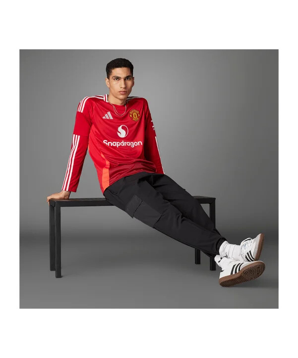 adidas manchester united långärmad hemmatröja 20242025 röd