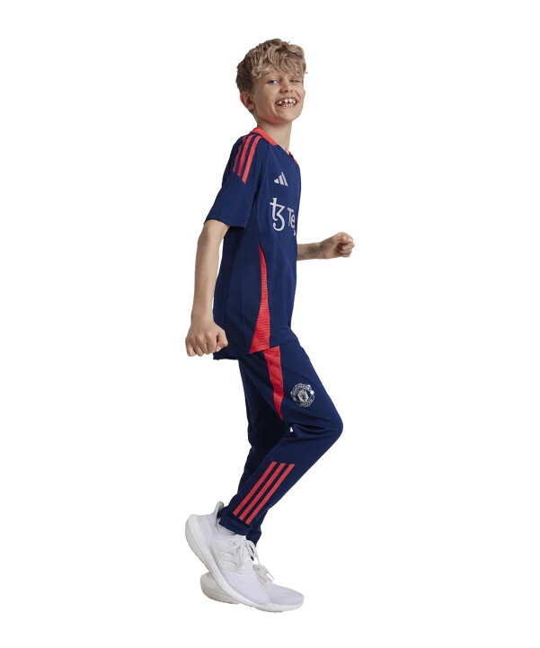 adidas manchester united träningsbyxor barn blå