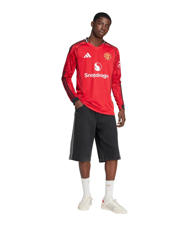 adidas manchester united långärmad tröja hemma 202526 röd