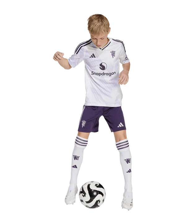 adidas manchester united bortatröja 202526 barn vit
