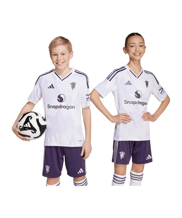adidas manchester united bortatröja 202526 barn vit