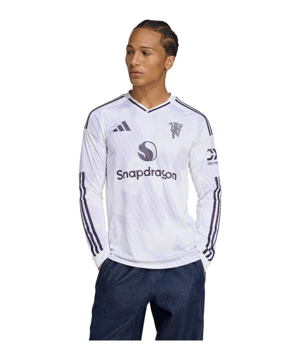 adidas manchester united långärmad bortatröja 20252026 vit