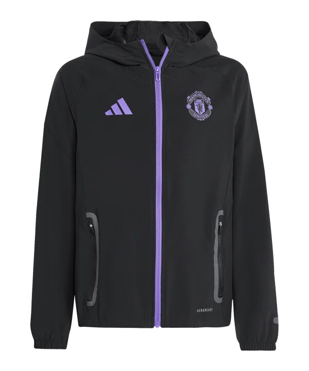 adidas manchester united vis tech resejacka barn svart