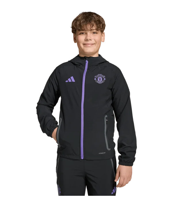 adidas manchester united vis tech resejacka barn svart