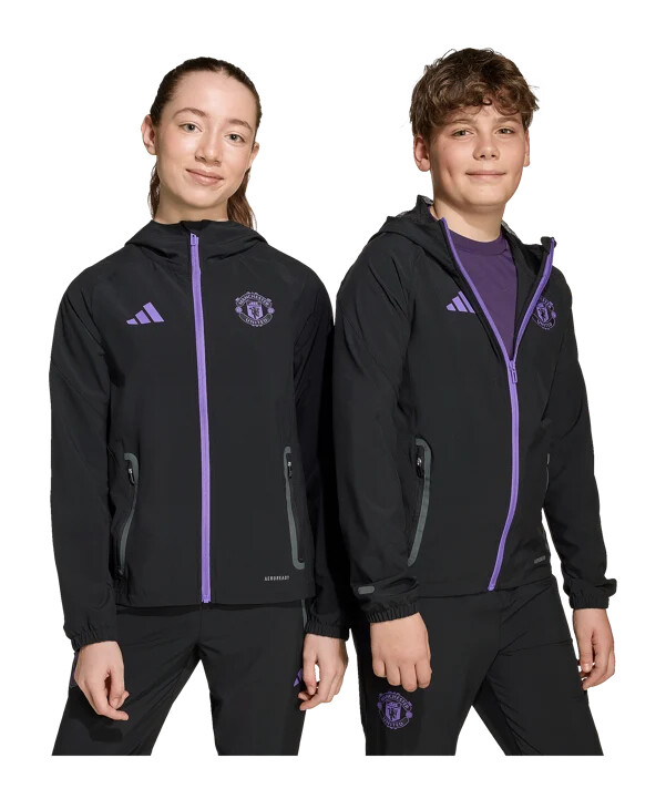 adidas manchester united vis tech resejacka barn svart