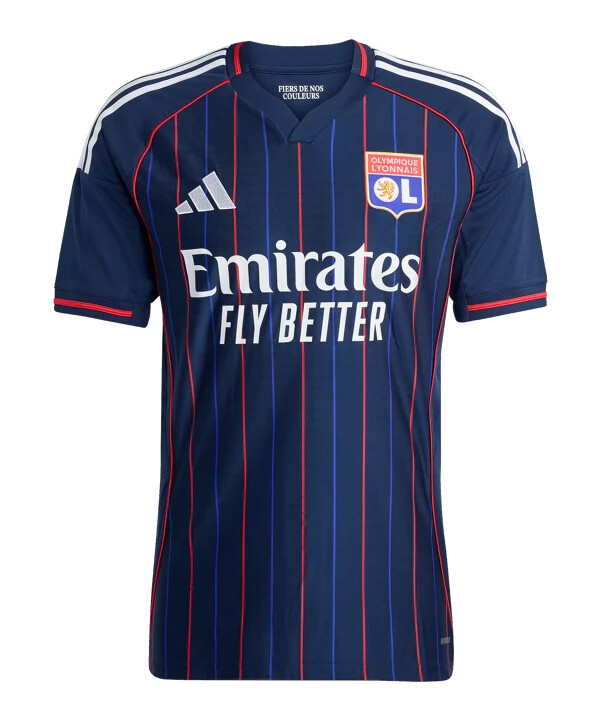 adidas olympique lyon tröja borta 20252026 barn blå