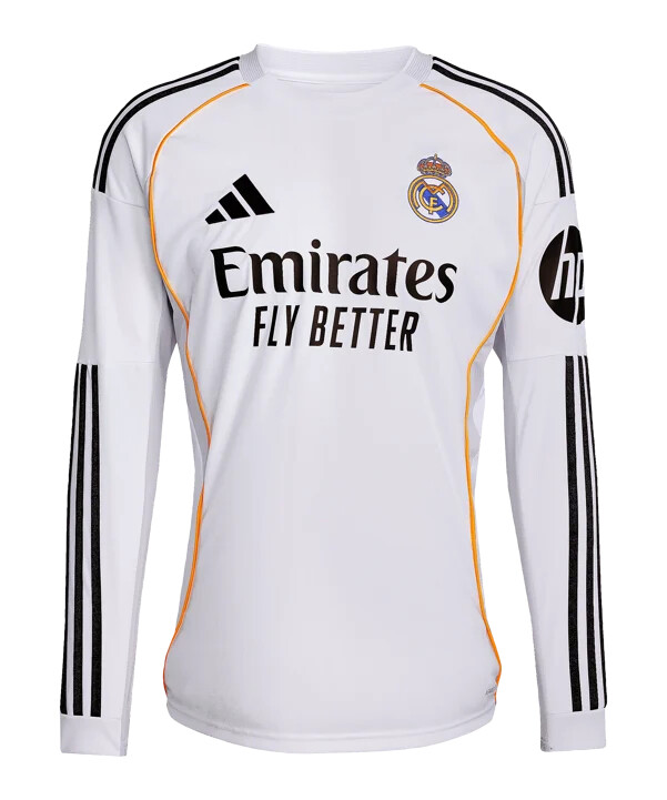 adidas real madrid långärmad hemmatröja 20252026 vit