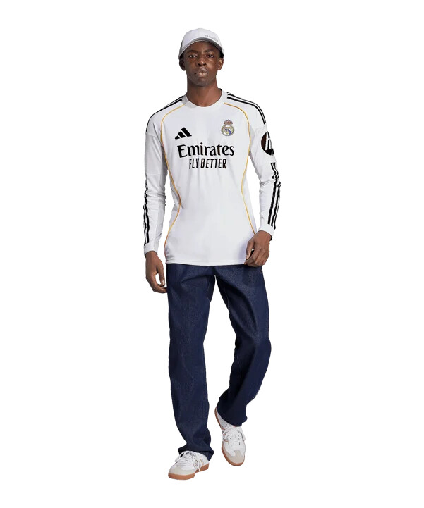 adidas real madrid långärmad hemmatröja 20252026 vit
