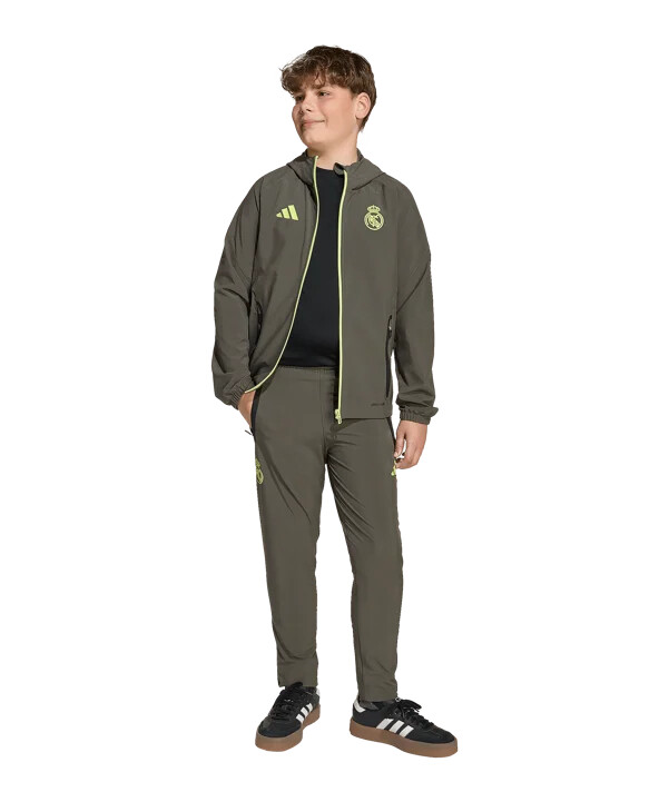 adidas real madrid vis tech travel joggingbyxor barn grå