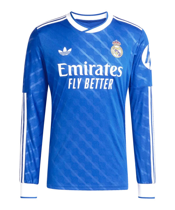 adidas real madrid långärmad tröja 3e matchtröja 20252026 blå