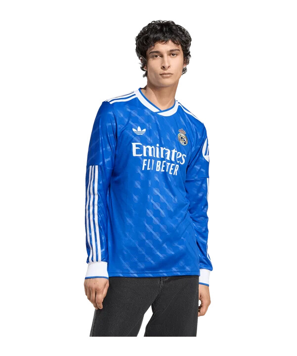 adidas real madrid långärmad tröja 3e matchtröja 20252026 blå